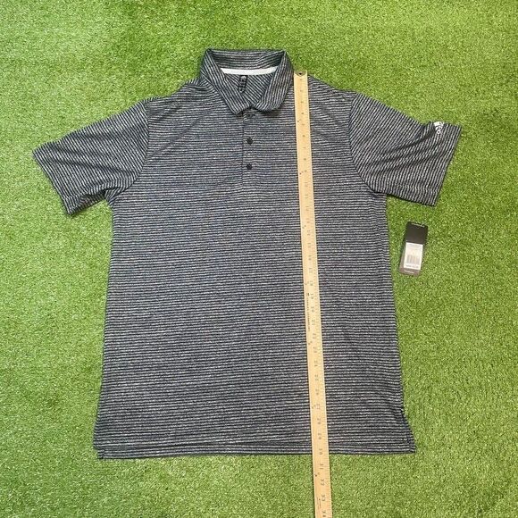 Adidas Feeder Stripe Golf Polo Gray/Black Mens Size Large NWT - Picture 4 of 4